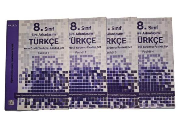 8. SINIF SIRA ARKADAŞIM TÜRKÇE KONU ÖZETLİ YARDIMCI FASİKÜL SET (4 FASİKÜL) - 0