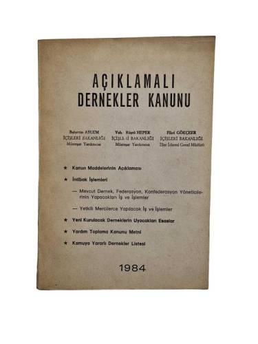 AÇIKLAMALI DERNEKLER KANUNU - 0