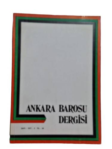 ANKARA BAROSU DERGİSİ SAYI:5/1966 YIL:23 - 0