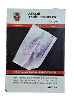 ASKERİ TARİH BELGELERİ DERGİSİ MAYIS 1992 YIL:41 SAYI:94