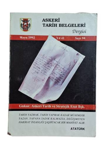 ASKERİ TARİH BELGELERİ DERGİSİ MAYIS 1992 YIL:41 SAYI:94 - 0