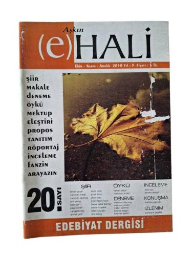 AŞKIN E-HALİ EDEBİYAT DERGİSİ EKİM KASIM ARALIK 2010 YIL:5 SAYI:20 - 0