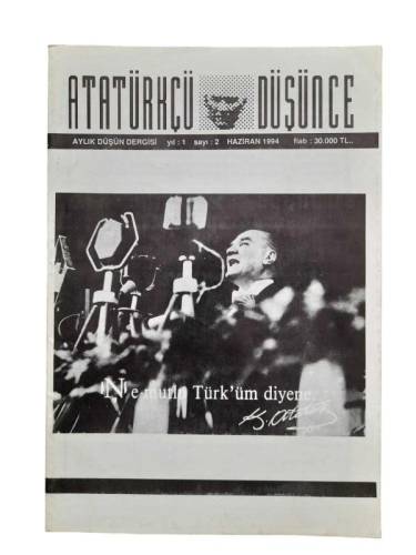 ATATÜRKÇÜ DÜŞÜNCE AYLIK DÜŞÜN DERGİSİ SAYI:2 YIL:1 HAZİRAN 1994 - 0