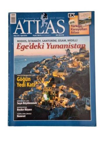 ATLAS AYLIK COĞRAFYA VE KEŞİF DERGİSİ SAYI:210 YIL:2010(RODOS,İSTANKÖY,SANTORİNİ,SİSAM,MİDİLLİ EGE'DEKİ YUNANİSTAN) - 0