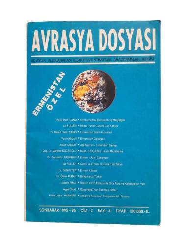 AVRASYA DOSYASI CİLT:2 SAYI:4 - ERMENİSTAN ÖZEL SAYISI - 0