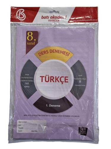 BATI AKADEMİ TÜRKÇE 8. SINIF DERS DENEMESİ / 8 DENEME - 0