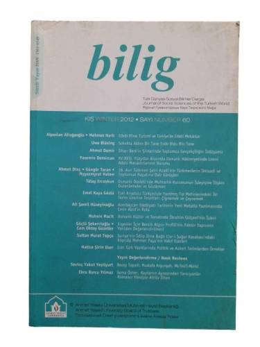 BİLİG TÜRK DÜNYASI SOSYAL BİLİMLER DERGİSİ 2012 SAYI:60 - 0