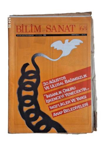 BİLİM VE SANAT AYLIK KÜLTÜR DERGİSİ / AĞUSTOS 1986 / SAYI 68 - 0