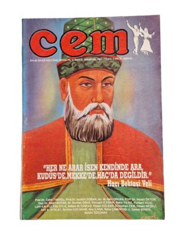 CEM AYLIK SİYASİ KÜLTÜREL DERGİ YIL:1 SAYI:3 AĞUSTOS 1991 - 0