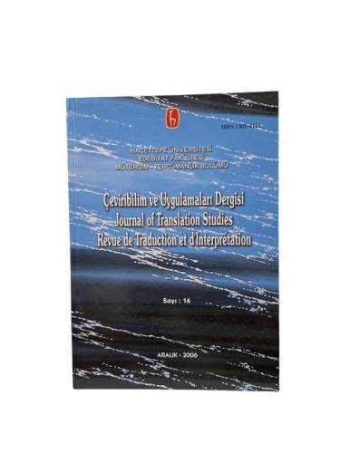 ÇEVİRİBİLİM VE UYGULAMALARI DERGİSİ SAYI:16 ARALIK 2006 - 0