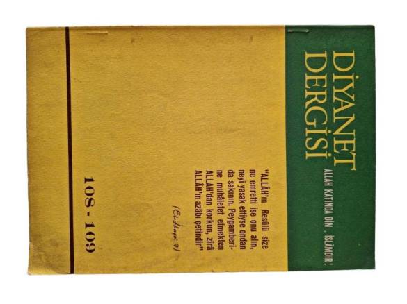 DİYANET DERGİSİ / 10. CİLT / MAYIS HAZİRAN 1971 / 108. 109. SAYI - 0