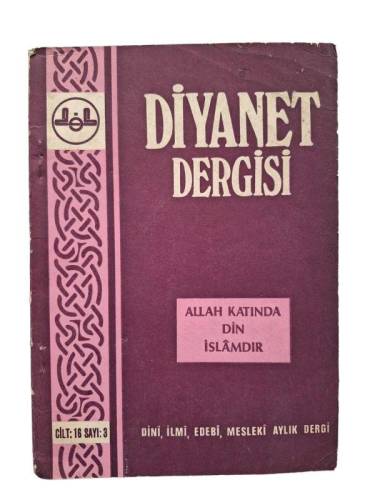 DİYANET DERGİSİ / 16. CİLT / MAYIS HAZİRAN 1977 / 3. SAYI - 0