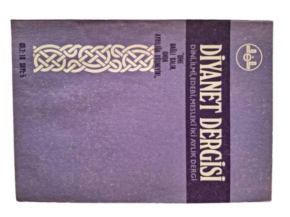 DİYANET DERGİSİ / 18. CİLT / EYLÜL EKİM 1979 / 5. SAYI - 0
