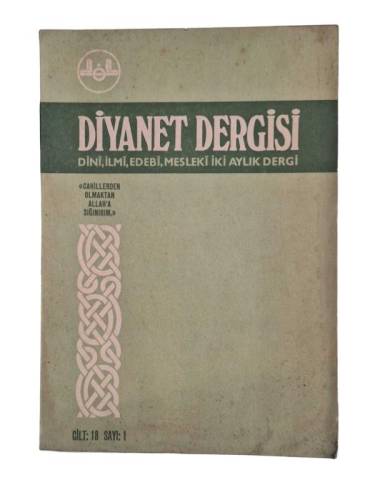 DİYANET DERGİSİ / 18. CİLT / OCAK ŞUBAT 1979 / 1. SAYI - 0