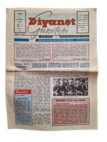 DİYANET GAZETESİ / 1 AĞUSTOS 1973 / SAYI: 73 - 0