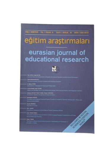 EĞİTİM ARAŞTIRMALARI DERGİSİ EURASİAN JOURNAL OF EDUCATİONAL RESEARCH YIL 8 SAYI 30 - 0