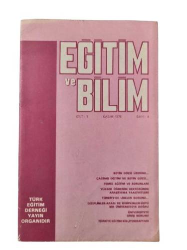 EĞİTİM VE BİLİM SAYI:10 CİLT:2 KASIM 1977 - 0