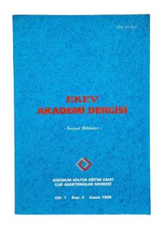 EKEV AKADEMİ DERGİSİ - SOSYAL BİLİMLER CİLT:1 SAYI:3 KASIM1998