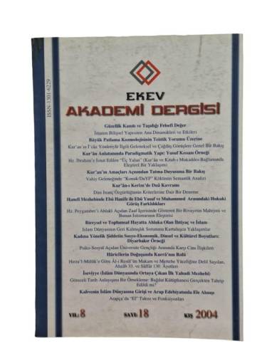 EKEV AKADEMİ DERGİSİ - SOSYAL BİLİMLER YIL.8 SAYI.18 KIŞ 2004 - 0