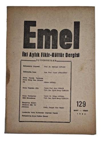 EMEL FİKİR KÜLTÜR DERGİSİ SAYI.129 MART-NİSAN 1982 - 0