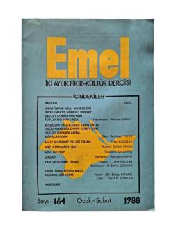 EMEL FİKİR KÜLTÜR DERGİSİ SAYI.164 OCAK-ŞUBAT 1988