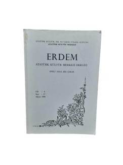 ERDEM ATATÜRK KÜLTÜR MERKEZİ DERGİSİ CİLT:6 SAYI:17 MAYIS 1990