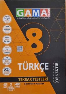 GAMA OKUL 8 TÜRKÇE TEKRAR TESTLERİ