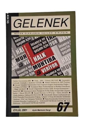 GELENEK DERGİSİ SAYI 67 / EYLÜL 2001 - 0