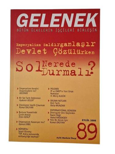 GELENEK DERGİSİ SAYI 89 / EYLÜL 2006 - 0