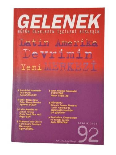 GELENEK DERGİSİ SAYI 92 / ARALIK 2006 - 0