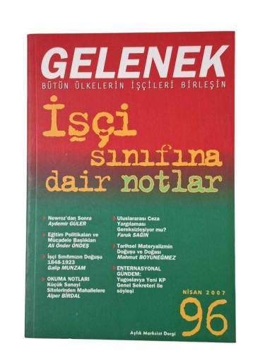 GELENEK DERGİSİ SAYI 96 / NİSAN 2007 - 0