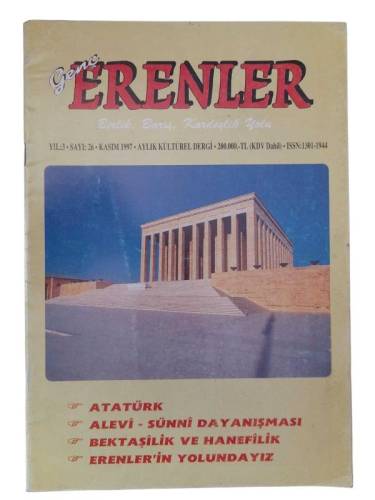 GENÇ ERENLER YIL: 3 SAYI: 26 - KASIM 1997 ATATÜRK- ALEVİ SÜNNİ DAYANIŞMASI-BEKTAŞİLİK VE HANEFİLİK - EREN'LERİN YOLUNDAYIZ - 0