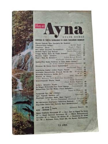 HAYAT AYNA AYLIK DERGİ SAYI 4 NİSAN 1974 - 0