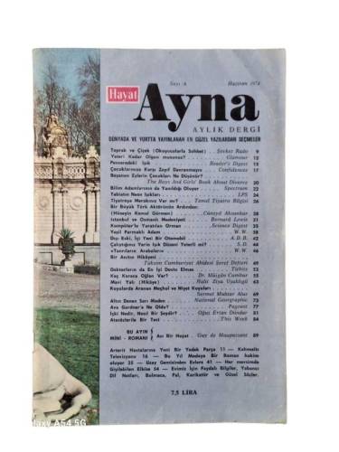 HAYAT AYNA AYLIK DERGİ SAYI:6 HAZİRAN 1976 - 0