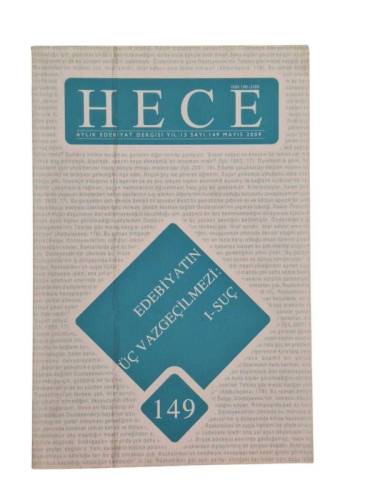 HECE AYLIK EDEBİYAT DERGİSİ YIL:13 SAYI:149 MAYIS 2009 ( EDEBİYATIN ÜÇ VAZGEÇİLMEZİ:1-SUÇ ) - 0