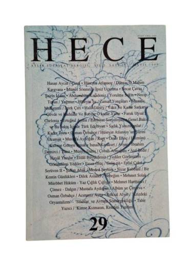 HECE AYLIK EDEBİYAT DERGİSİ YIL:3 SAYI:29 MAYIS 1999 - 0
