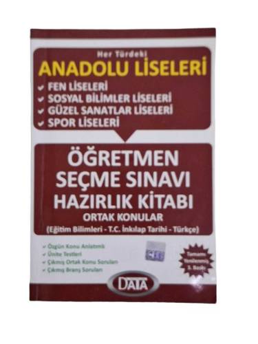 HER TÜRDEKİ ANADOLU LİSELERİ ÖĞRETMEN SEÇME SINAVI HAZIRLIK KİTABI ORTAK KONULAR - 0