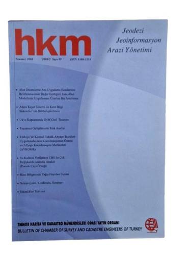 HKM JEODEZİ JEOİNFORMASYON ARAZİ YÖNETİMİ TEMMUZ 2008 SAYI:99 - 0