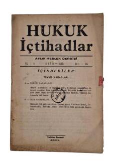 HUKUK İÇTİHADLAR AYLIK MESLEK DERGİSİ YIL:4 EKİM 1955 SAYI:34