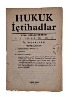 HUKUK İÇTİHADLAR AYLIK MESLEK DERGİSİ YIL:4 HAZİRAN 1955 SAYI:30