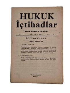 HUKUK İÇTİHADLAR AYLIK MESLEK DERGİSİ YIL:4 NİSAN 1955 SAYI:28