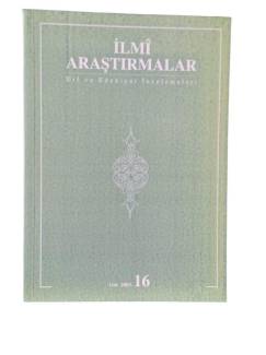 İLMİ ARAŞTIRMALAR DİL VE EDEBİYAT İNCELEMELERİ 16 GÜZ 2003
