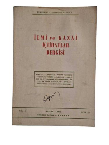 İLMİ VE KAZAİ İÇTİHATLAR YIL:4 ARALIK 1964 SAYI:48 - 0