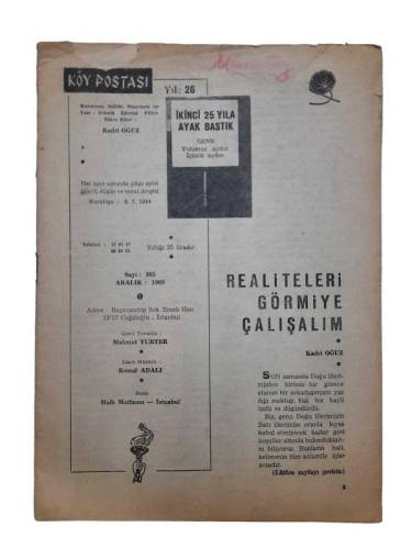 KÖY POSTASI YIL:26 SAYI:305 1969 - 0