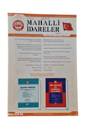 MAHALLİ İDARELER DERGİSİ YIL: 19 SAYI: 177 MAYIS 2009 - 0