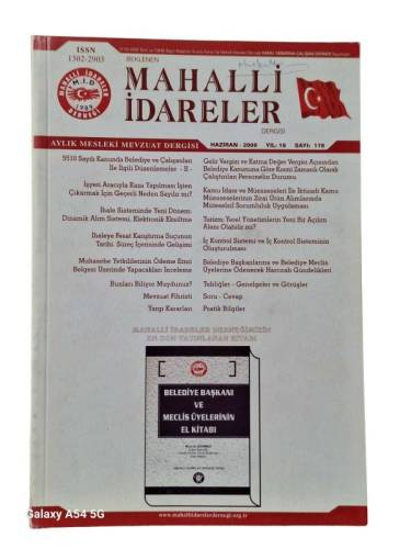 MAHALLİ İDARELER DERGİSİ YIL: 19 SAYI: 178 HAZİRAN 2009 - 0