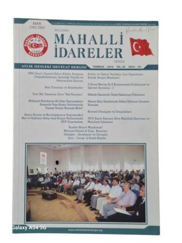 MAHALLİ İDARELER DERGİSİ YIL: 20 SAYI: 191 TEMMUZ 2010 - 0
