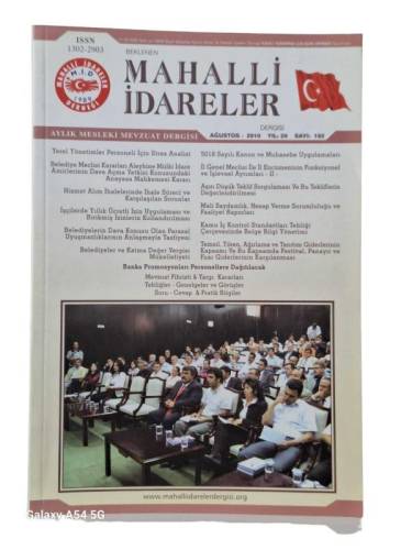 MAHALLİ İDARELER DERGİSİ YIL: 20 SAYI: 192 AĞUSTOS 2010 - 0
