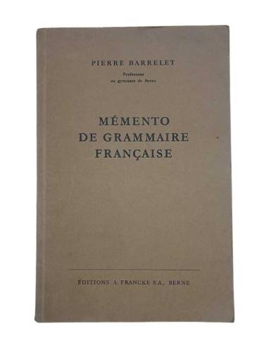 MEMENTO DE GRAMMAIRE FRANÇAISE - 0