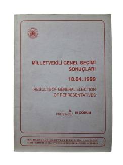 MİLLETVEKİLİ GENEL SEÇİM SONUÇLARI 18.04.1999 İL: ÇORUM
